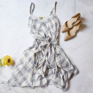 Anthropologie blue & white gingham dress XS/S